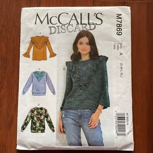 2/$15 Mccall's M7869 Sewing Pattern S-XL